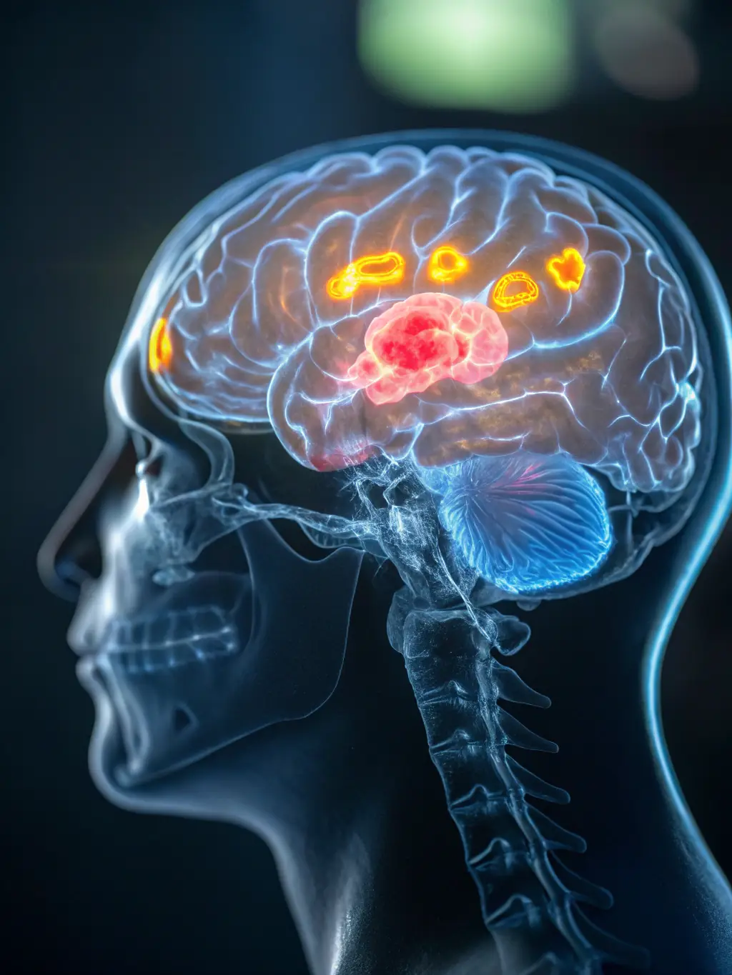 A high-resolution MRI scan of the brain, demonstrating Nexa-Radiology's capabilities in neurological imaging and reporting. The image should highlight specific brain structures.