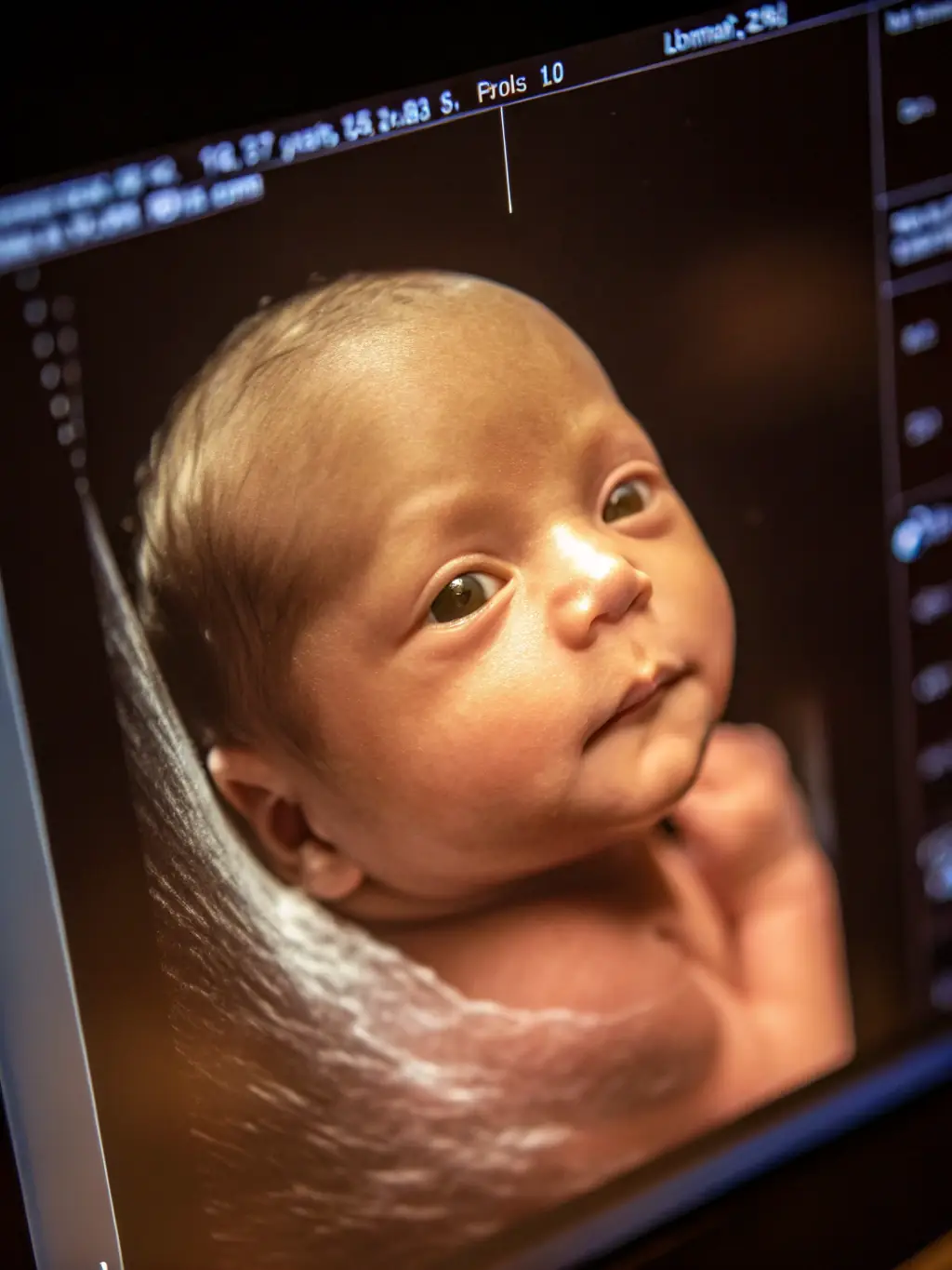 An ultrasound image showing a clear view of a fetus during a prenatal scan, emphasizing the importance of accurate ultrasound reporting by Nexa-Radiology.