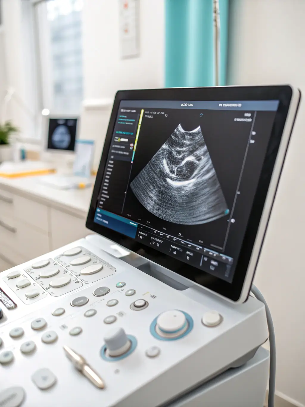 An ultrasound image of the abdomen, showcasing Nexa-Radiology's expertise in abdominal imaging and reporting. The image should clearly display abdominal organs.